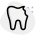Tooth repair with chipped on side isolated on a white background icon