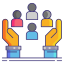 외부 그룹 치료 심리학 플랫 아이콘 선형 색상 플랫 아이콘 2 icon