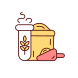外部小麦粉食品検査塗りつぶし色アイコンパパベクター icon