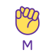 Letter M in ASL icon