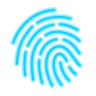 neon style fingerprint icon