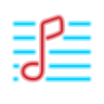 neon style music notation icon