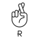 Letter R in ASL icon