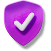 3d fluent style shield with check mark icon