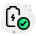 Battery full indication logotype with tick mark logotype icon