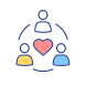 icono de color rgb que comparte un interés común icon