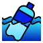 bottle in sea icon