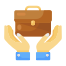 Hands Holding Briefcase icon