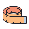 color hand drawn style nähbandmaß icon