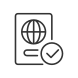 passport control linear icon icon