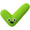 fuzzy style cute green check mark icon icon