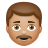Man With Mustache Medium Skin Tone icon