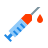 Syringe with a drop of blood icon