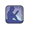 color hand drawn style 아마존 킨들 icon
