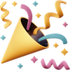 3d sugary style confetti icon