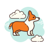 cloud style corgi icon