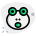 Shock expression frog emoticon with wide open mouth icon