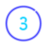 Circled 3 C icon