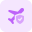 Air travel insurance for both life and accident plan coverage icon