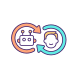 human and robot icon