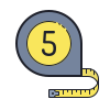 color hand drawn style tape measure icon