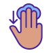 Three Finger Touch Downwards Gesture icon