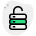 Database server unlocked isolated on a white background icon