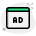 Online Advertisement in browser visible on internet icon