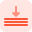 Download bar with arrow pointing downwards layout icon