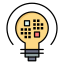 外部電球-データサイエンスとサイバーセキュリティ-フラットアートアイコン-リニアカラー-フラットアートアイコン icon