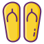 外部人字拖鞋热带 Flaticons 线性颜色平面图标 icon