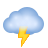 번개와 비를 동반한 구름 이모티콘 icon