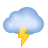 emoji de nuvem com relâmpagos e chuva icon