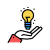 Hand Holding Bulb icon