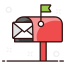 Caixa postal fechada bandeira pra cima icon