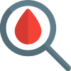 Searching a blood bank isolated on a white background icon