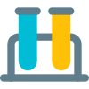 Test tube placed in holder for collecting samples icon