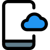 Smartphone with cloud connected storage plan layout icon