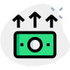 Money growth with multiple arrows in upward direction icon