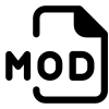 MOD digital music file types produced include sequencing information and waveform samples icon