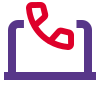 Internet telephone service connected with the hand receiver icon