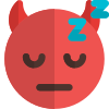 Devil with horns face sleeping with z alphabets icon