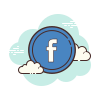 Значки Facebook в форме круга icon