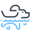 Собака плавает icon