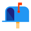 Caixa postal aberta bandeira pra cima icon