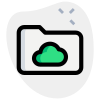 Folder on a cloud server with online content icon