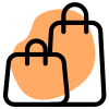 Shopping bag of different size for purchasing items icon