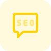 Seo chat and message conversation on chat bubble icon