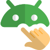 Mouse pointing device connected to Android operating system icon