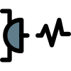 Harmonic wave of dish antenna isolated on white background icon